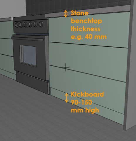 Benchtop height dimensions for Australian kitchen