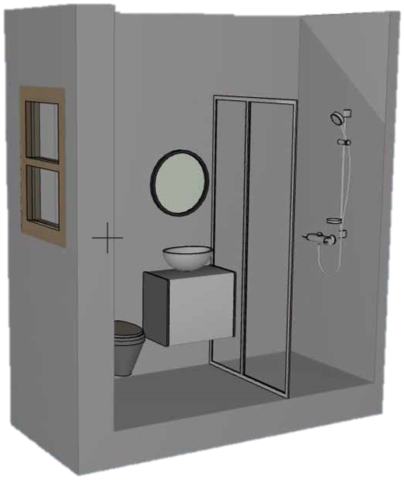 3D view of compact ensuite
