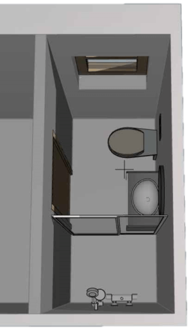 3D view into ensuite from above