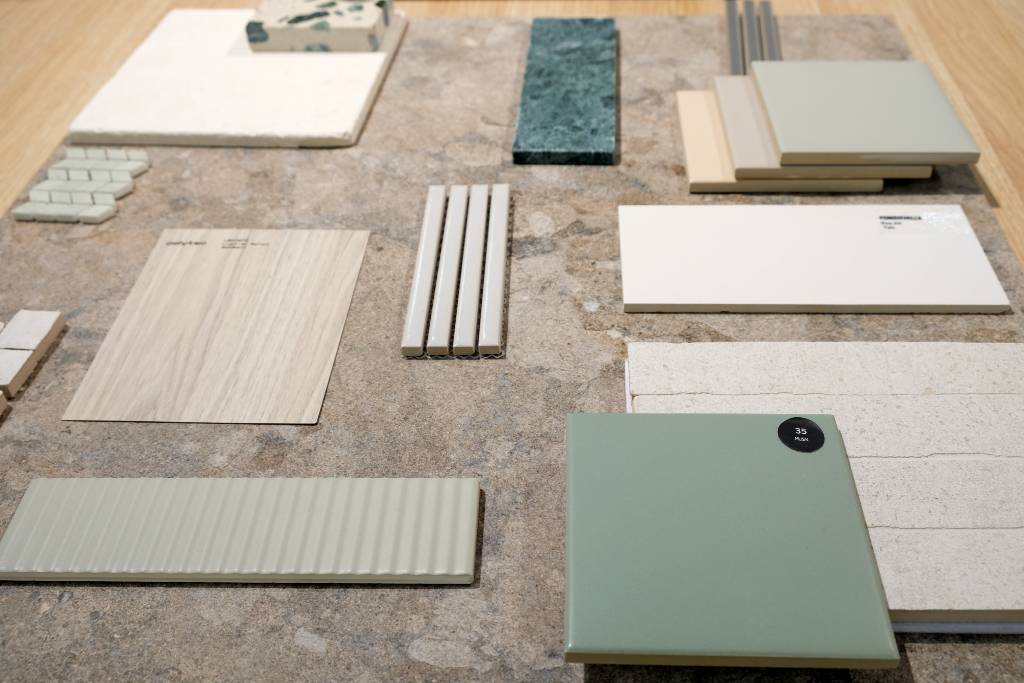 bathroom tiles in various colours and sizes